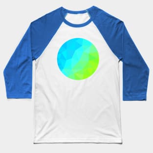 Aqua and Neon Lime Gradient Geometric Circle Graphic Baseball T-Shirt